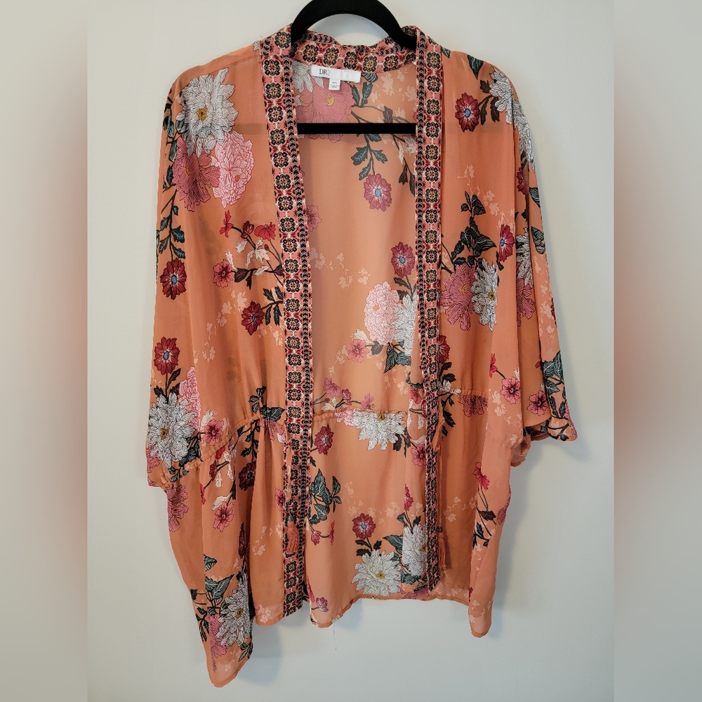 DR2 Floral Cape in Orange and Pink